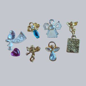 Vintage Angel & Bingo Lapel Pin Bundle – Set of 6 Mixed Metal Minis